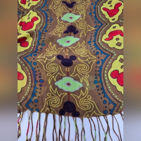 DISNEY PARKS EXCLUSIVE SCARF LOT SET OF 2 BROWN & WHITE MICKEY MOUSE WOMEN OS - Picture 8 of 13